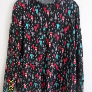 Time and Tru Size XL (16-18) Long Sleeve Mock Turtleneck Winter Print T-Shirt